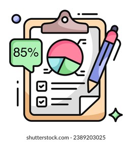 Icono de diseño editable del informe de negocios