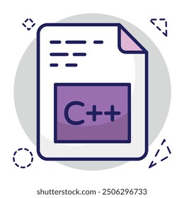 Editable design icon of c++ file