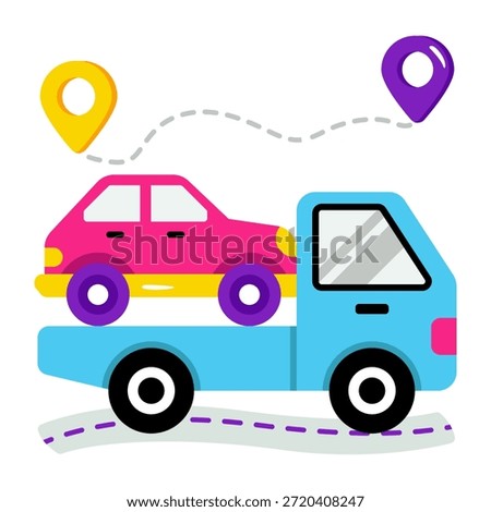 Editable design icon of car carrier 
