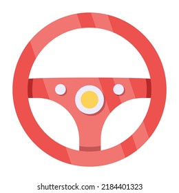 Editable design icon of car steering