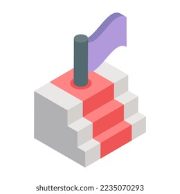 Editable design icon of career ladder 