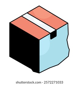 An editable design icon of carton