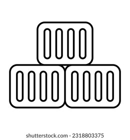 An editable design icon of cartons