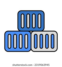 Un icono de diseño editable de cajas