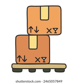 An editable design icon of cartons


