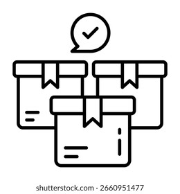 Um ícone de design editável de caixas