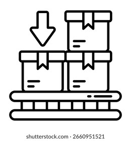 Um ícone de design editável de caixas