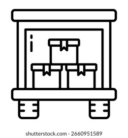 Um ícone de design editável de caixas