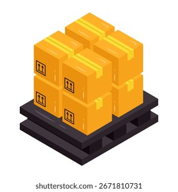 Um ícone de design editável de caixas