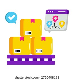 Um ícone de design editável de caixas