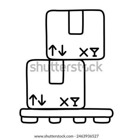 An editable design icon of cartons

