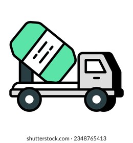 Editable design icon of cement mixer 