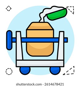 Editable design icon of cement mixer