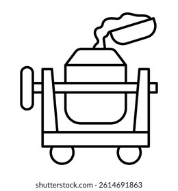 Editable design icon of cement mixer