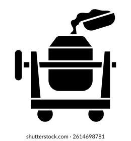 Editable design icon of cement mixer