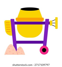 Icono de diseño editable de mezclador de cemento 