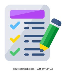 An editable design icon of checklist 