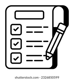 An editable design icon of checklist
