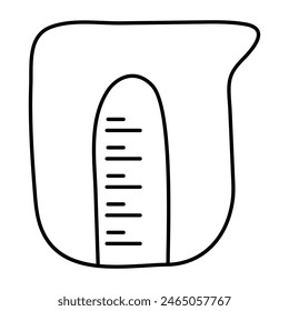 Un icono de diseño editable de un vaso de precipitado químico 

