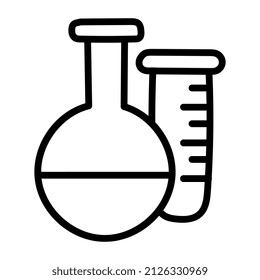 Un icono de diseño editable del matraz químico

