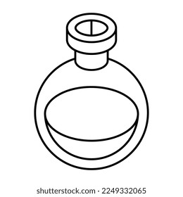Un icono de diseño editable del matraz químico