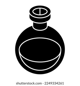 Un icono de diseño editable del matraz químico