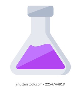 Un icono de diseño editable del matraz químico
