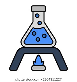 Un icono de diseño editable del matraz químico 