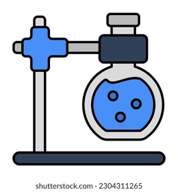 Un icono de diseño editable del matraz químico 
