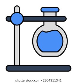 Un icono de diseño editable del matraz químico, vector de experimento 