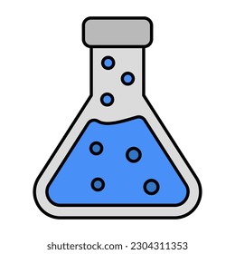 Un icono de diseño editable del matraz químico