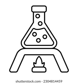 Un icono de diseño editable del matraz químico 