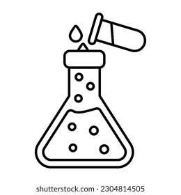 Un icono de diseño editable del matraz químico, vector de experimento 