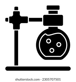 Un icono de diseño editable del matraz químico 