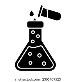 Un icono de diseño editable del matraz químico, vector de experimento 