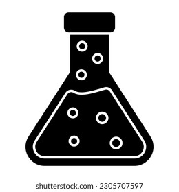 Un icono de diseño editable del matraz químico