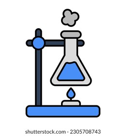 Un icono de diseño editable del matraz químico