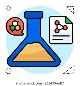 Un icono de diseño editable de frasco químico
