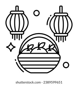 An editable design icon of chinese lantern 