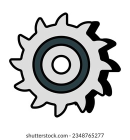 Editable design icon of circular saw