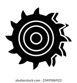 Editable design icon of circular saw