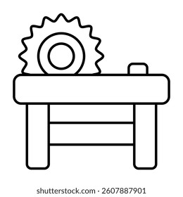 Editable design icon of circular saw
