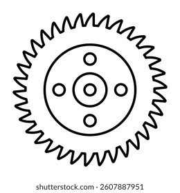 Editable design icon of circular saw