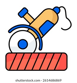 Editable design icon of circular saw