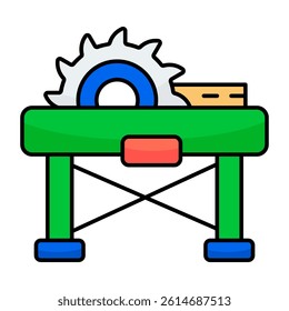 Editable design icon of circular saw