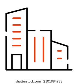 An editable design icon of city building


