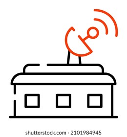 An editable design icon of city building

