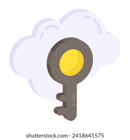 Editable design icon of cloud access

