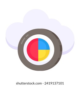 Editable design icon of cloud analytics
