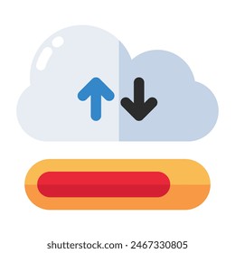 Editable design icon of cloud data transfer